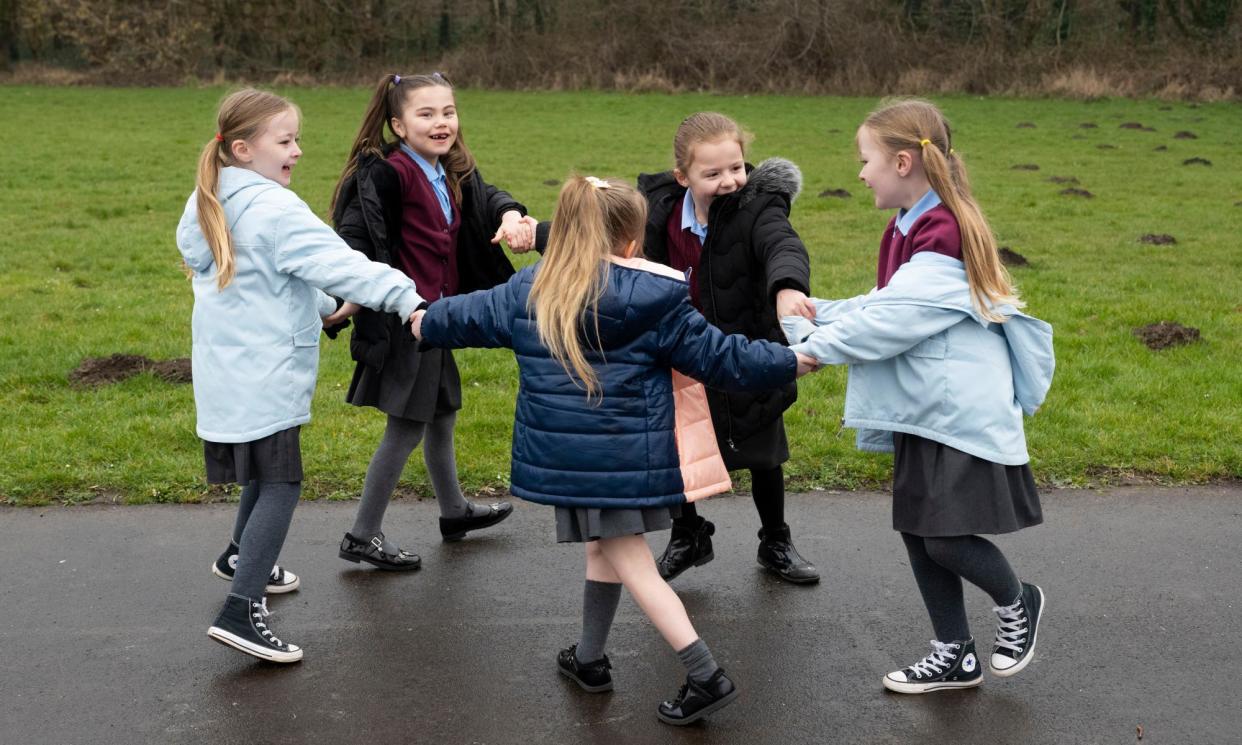 <span>A UCL study shows that the youngest primary school age children lost 14 minutes of playtime between 2019 and 2021.</span><span>Photograph: Matthew Horwood/Getty Images</span>