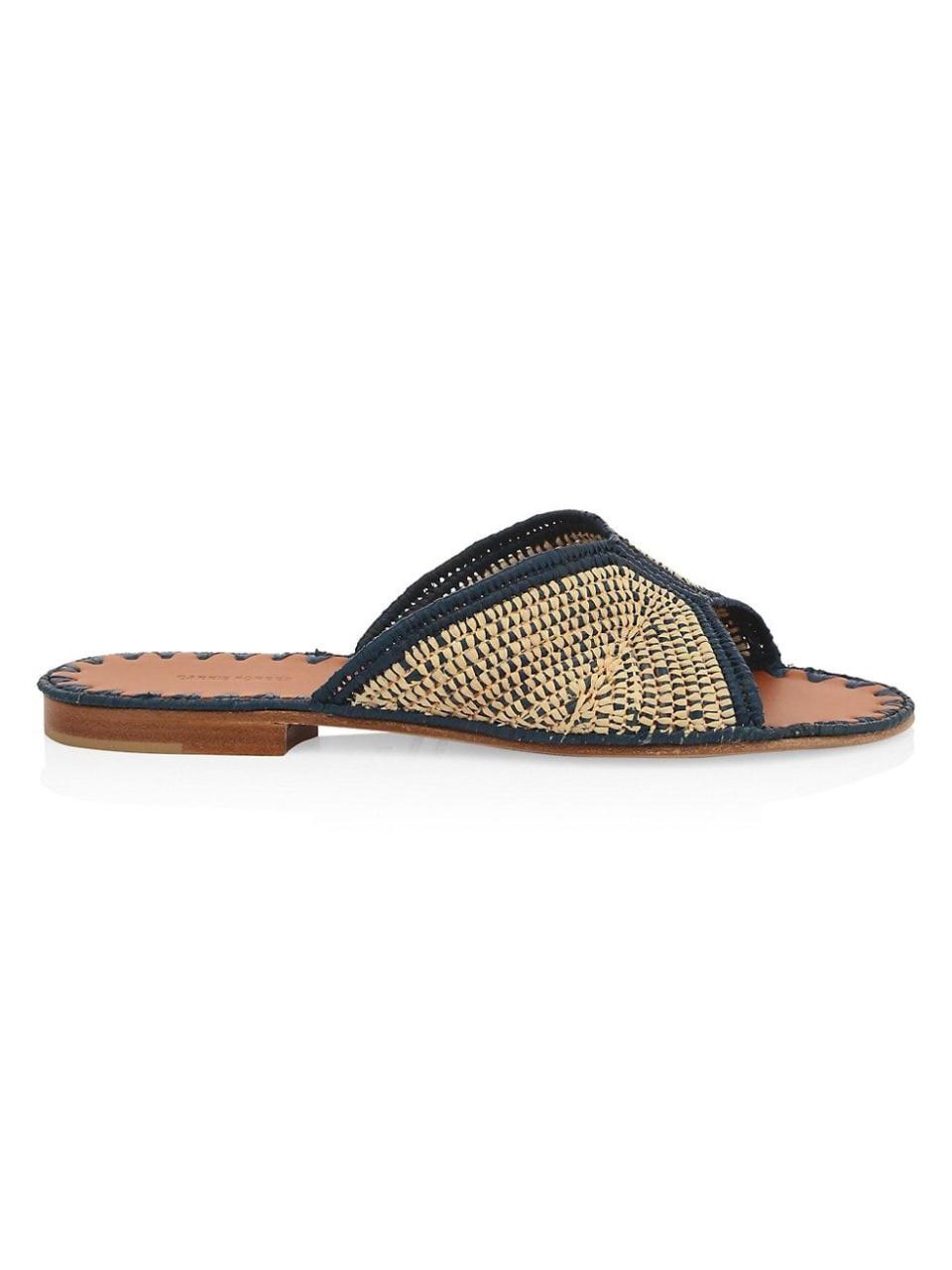 1) Carrie Forbes Salon Raffia Slide Sandals