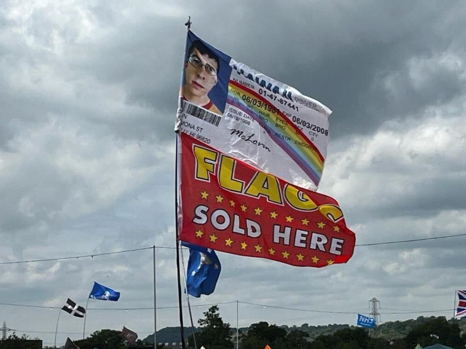 McLovin flag at Glastonbury day 3 (Adam White)