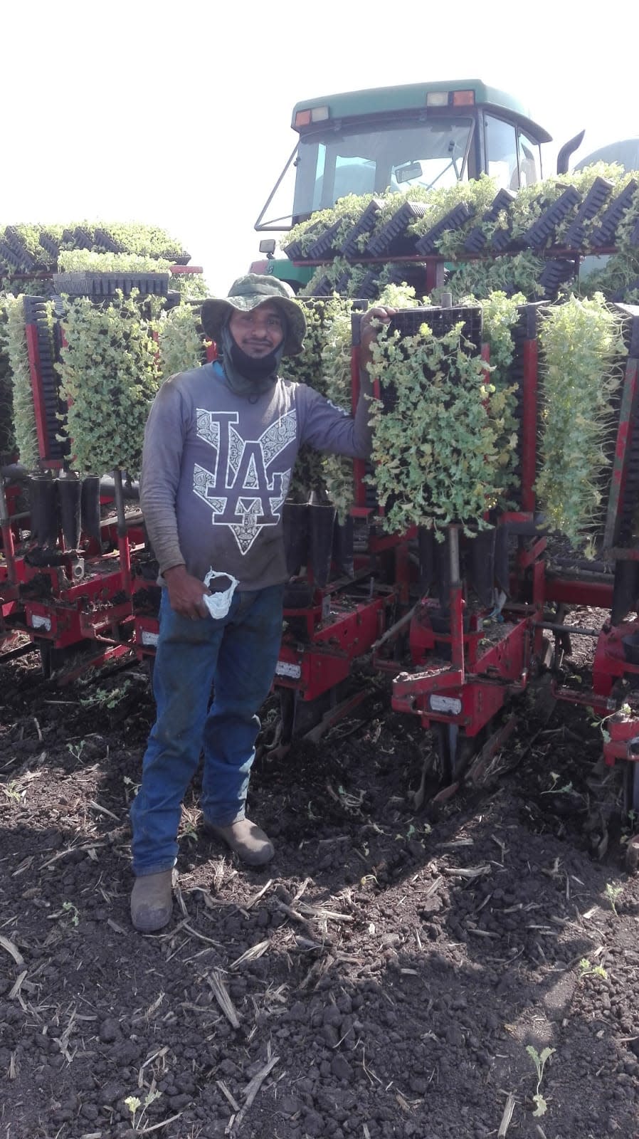 Jose Alfredo Huervo trabajó en campos de cultivo de Wisconsin en el verano de 2018.