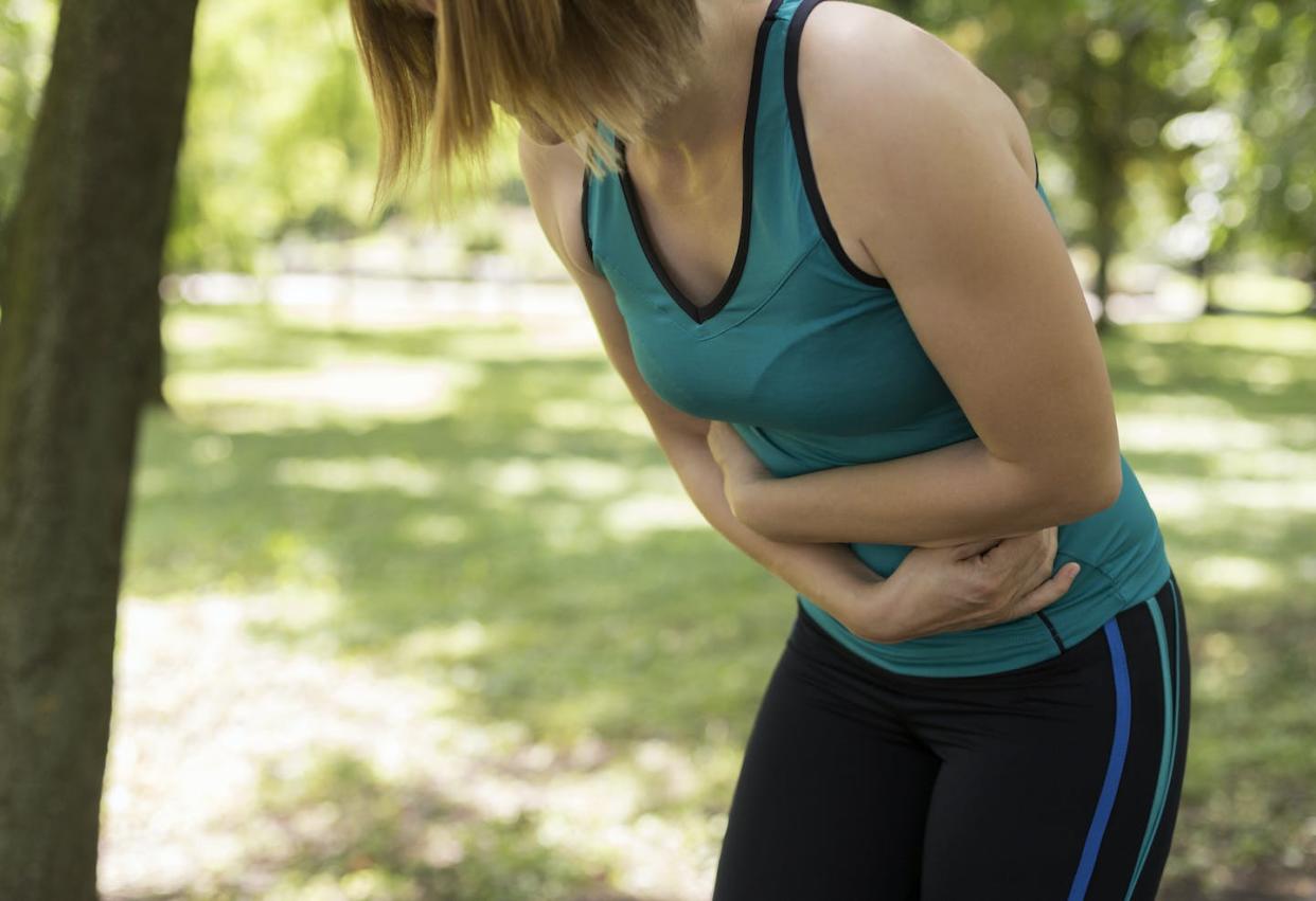 It's no fun to exercise if you wind up doubled over with gastrointestinal problems. <a href="https://www.gettyimages.com/detail/photo/fit-woman-having-stomachache-royalty-free-image/1179185150" rel="nofollow noopener" target="_blank" data-ylk="slk:Goads Agency/iStock via Getty Images Plus;elm:context_link;itc:0;sec:content-canvas" class="link ">Goads Agency/iStock via Getty Images Plus</a>