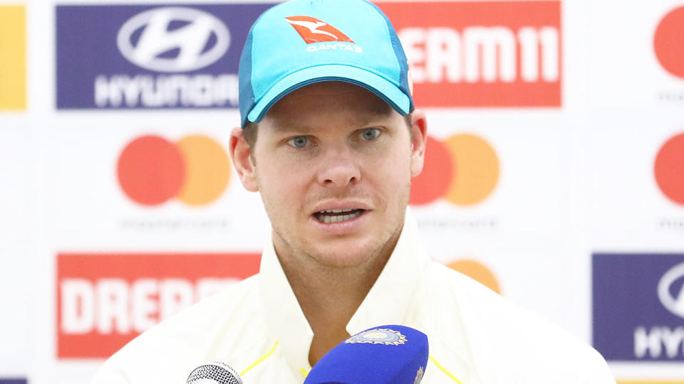 Pictured here, Steve Smith speaking in India.