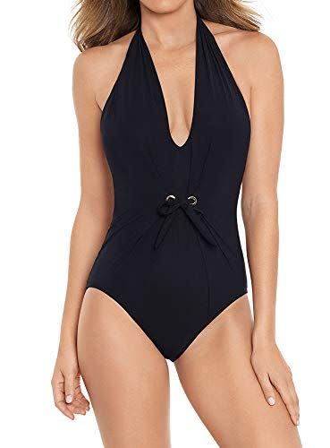 9) Jupiter Soft Cup Adjustable Halter One Piece Swimsuit