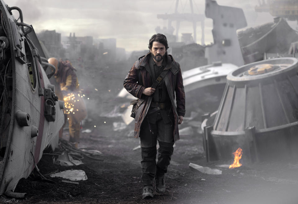 This image released by Lucasfilm Ltd. shows Diego Luna as Cassian Andor from "Andor." (Lucasfilm Ltd./Disney+ via AP)