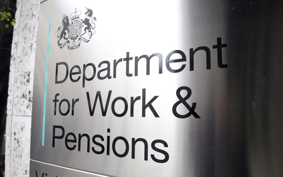 A Department for Work & Pensions sign