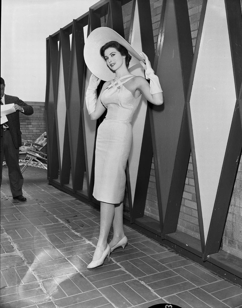May 14, 1958: “Tina Louise, Hollywood’s newest sex package who has appeared semi-draped in some of the national magazines lately, arrived in Fort Worth on Wednesday draped in a blue linen, lattice front sheath dress and matching picture hat.” Fort Worth Star-Telegram archives/UT Arlington Special Collections