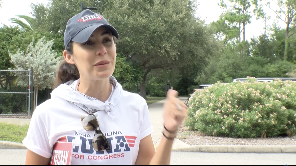 Anna Paulina Luna, a candidate who once was endorsed by Donald Trump, has got an injuction against her likely opponent. (YouTube/WFLA News Channel 8)