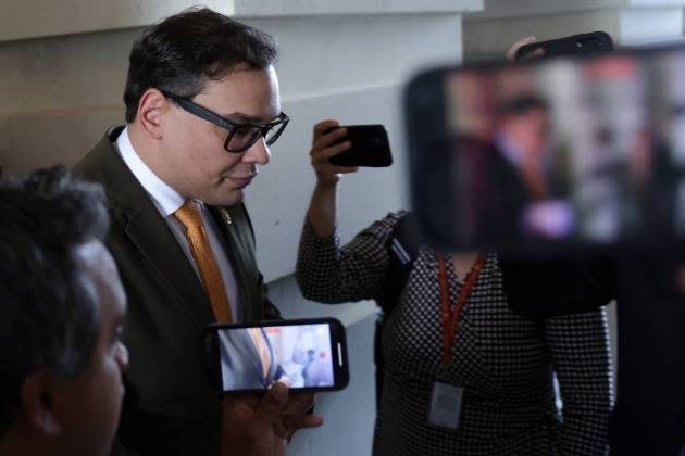 George Santos Returns To Capitol Hill After Being Charged With 13 Counts In Federal Indictment - Credit: Alex Wong/Getty Images