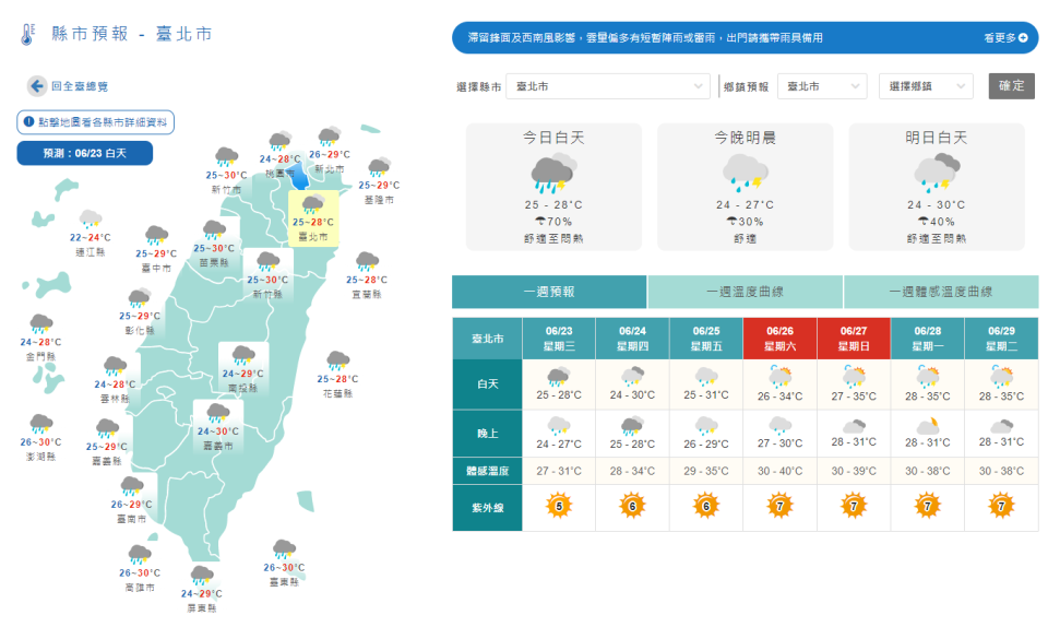 今天各地溫度舒適。（圖／翻攝自中央氣象局）