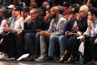 Common attends game three of Round One of the 2019 NBA Playoffs between the Brooklyn Nets and the Philadelphia 76ers at Barclays Center on April 18, 2019 in the Brooklyn borough of New York City. (Photo by Elsa/Getty Images)