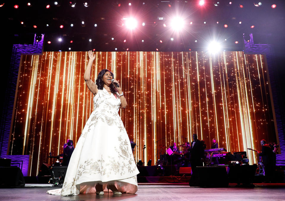 <p>On April 19, Aretha Franklin performs during the 2017 Tribeca Film Festival Opening Gala premiere of <em>Clive Davis: The Soundtrack of Our Lives</em>.</p>