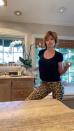 <p>The <em>Dancing with the Stars</em> alumna took her kitchen groove session to a whole new level thanks to some gifted percussion goodies from pal <a href="https://www.instagram.com/bradgoreski/" rel="nofollow noopener" target="_blank" data-ylk="slk:Brad Goreski;elm:context_link;itc:0;sec:content-canvas" class="link ">Brad Goreski</a>. Worth watching for the booty slaps alone. </p>