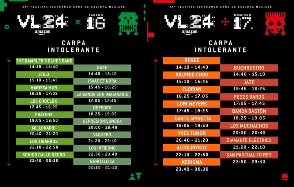 horarios vive latino 2024 carpa intolerante