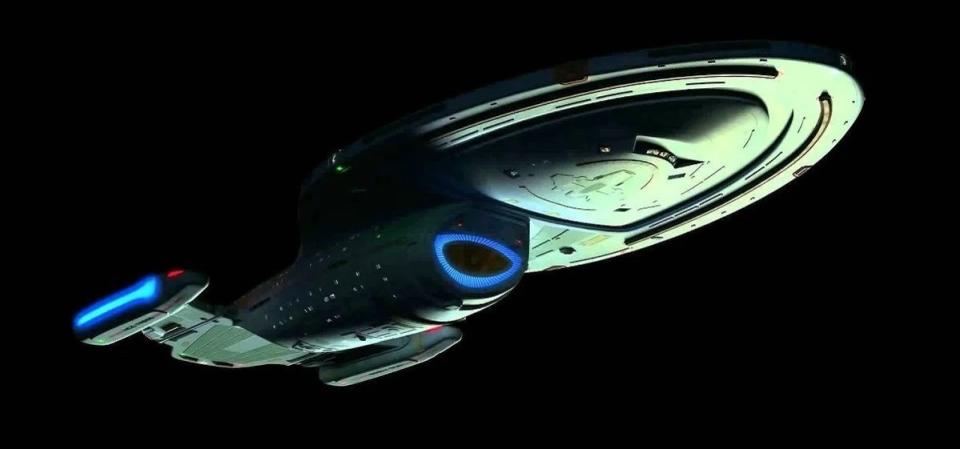 The U.S.S. Voyager, as seen on Star Trek: Voyager from 1995-2001. 