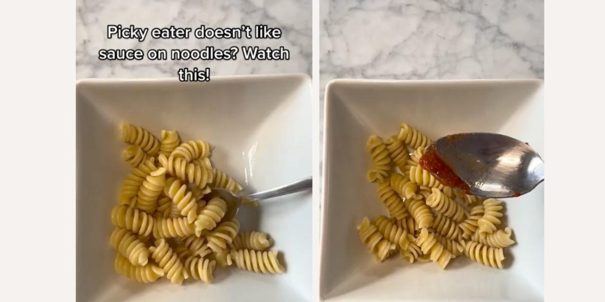 pasta eating hack for picky eaters