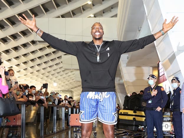 前NBA洛杉磯湖人中鋒「魔獸」Dwight Howard，強勢加盟T1 職業籃球聯盟。（桃園永豐雲豹提供）