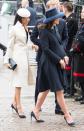 Meghan Markle and Kate Middleton wore near-identical outfits to observe Commonwealth Day, including matching heels. See their coordinating looks here.