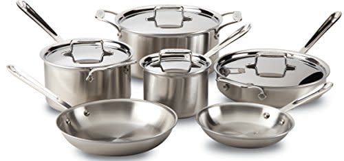 6) All-Clad Brushed Stainless Steel Cookware