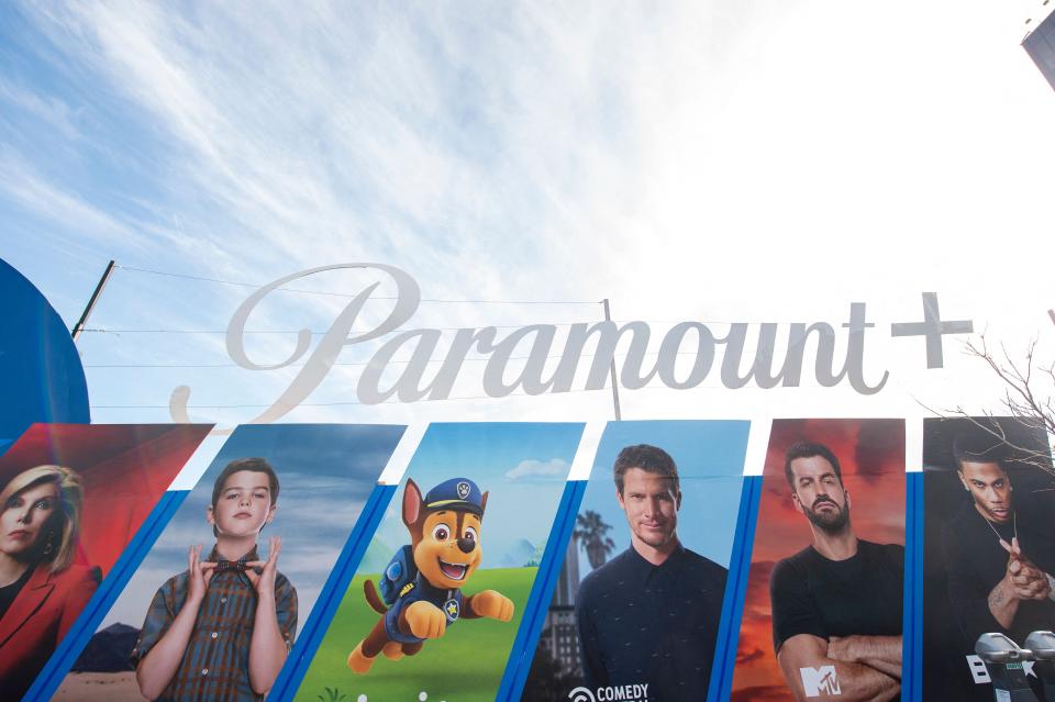 A bilboard announcing the launch of Paramount's streaming service is pictured on Sunset Strip in West Hollywood, California on March 2, 2021.