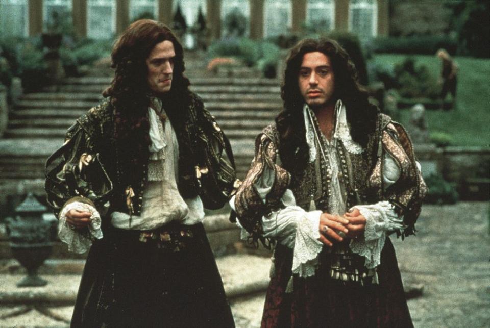 Hugh Grant and Robert Downey Jr. in 1996's <em>Restoration</em>.