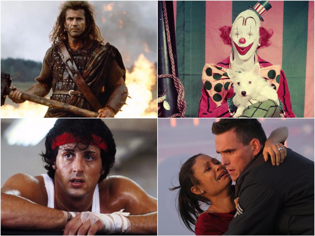 Clockwise from top right: Braveheart, The Greatest Show on Earth, Crash, Rocky: Rex Features