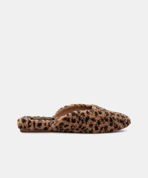 3) Saydee Slippers in Leopard Plush
