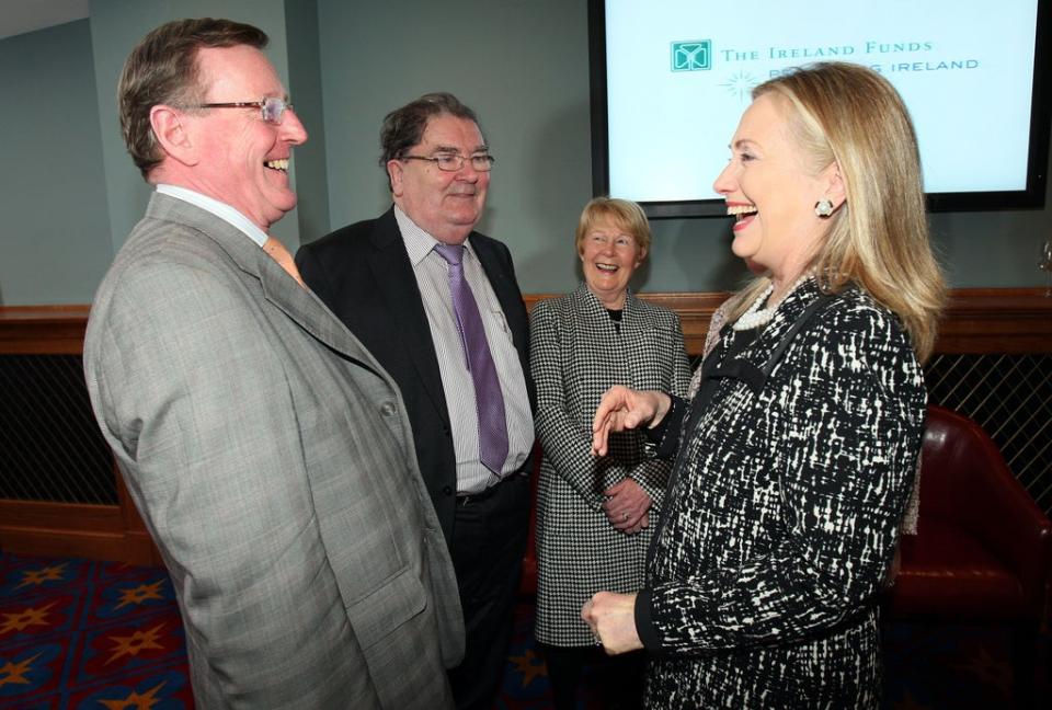 Hillary Clinton meets David Trimble, John Hume and his wife Pat (Paul Faith/PA) (PA Archive)