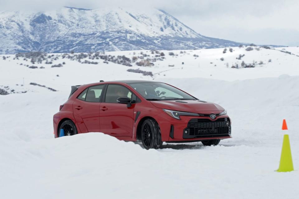 toyota gr corolla at bridgestone winter driving school ice track