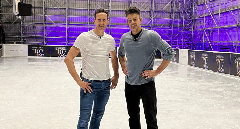 Brendan Cole performed the headbanger with pro-partner Brendyn Hatfield on 'Dancing On Ice'. (ITV)