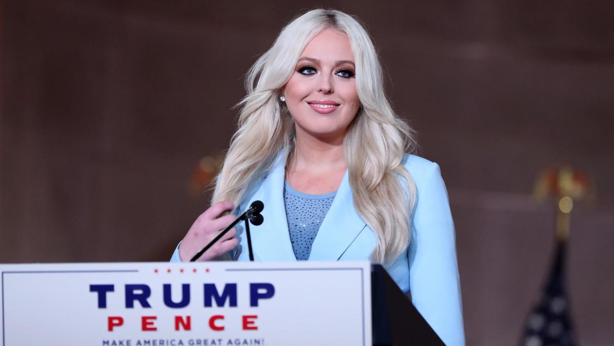 Editorial use onlyMandatory Credit: Photo by Chip Somodevilla/POOL/EPA-EFE/Shutterstock (10755611w)Tiffany Trump, daughter of US President Donald Trump, pre-records her address to the Republican National Convention at the Mellon Auditorium in Washington, DC, USA, 25 August 2020.