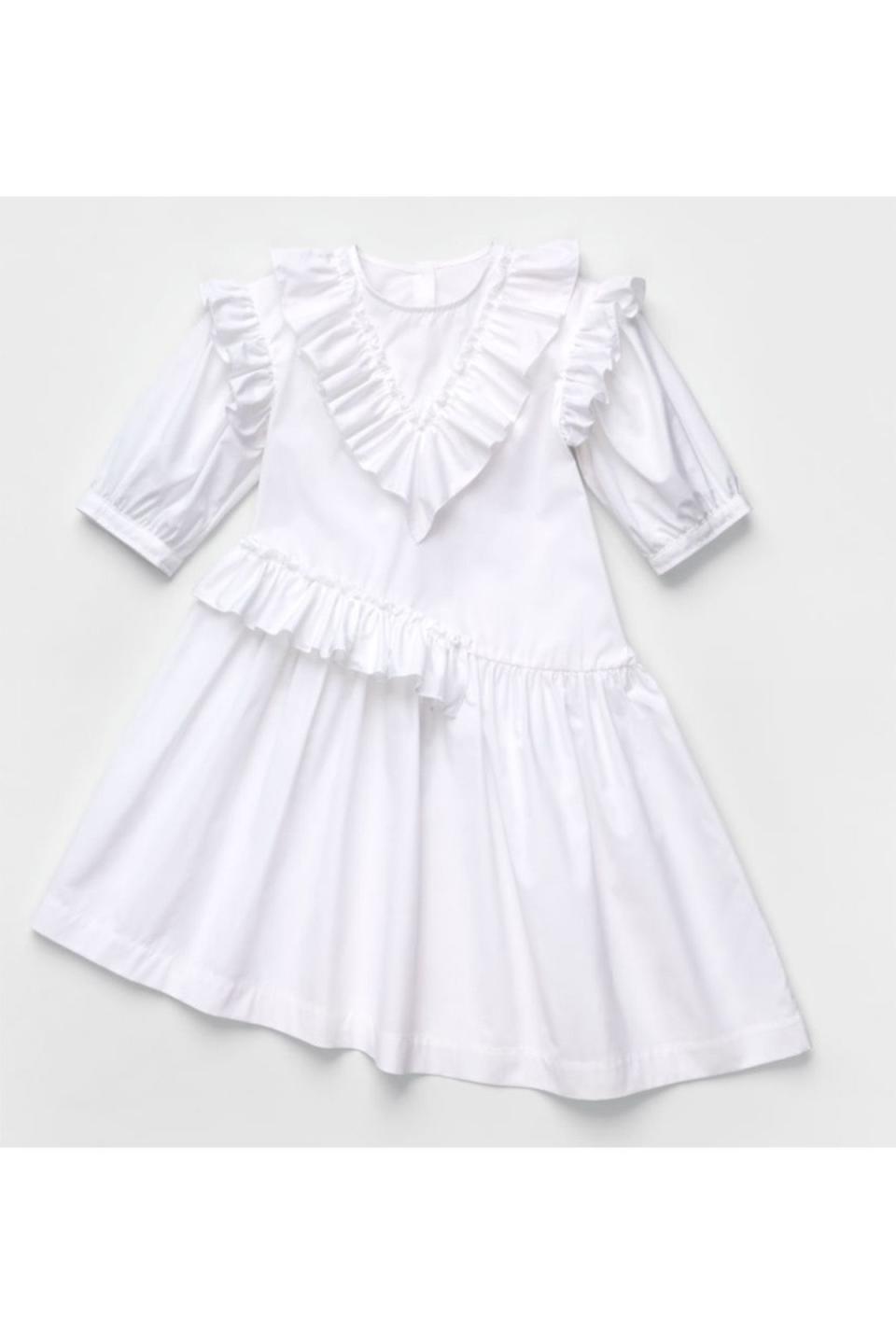 13) Kids Flounce-Trimmed Cotton Dress