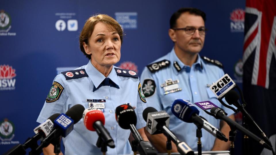 NSW Police Commissioner Karen Webb and AFP Commissioner Reece Kershaw.