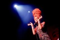 <p>Erykah Badu in concert in Chicago in 1990.</p>