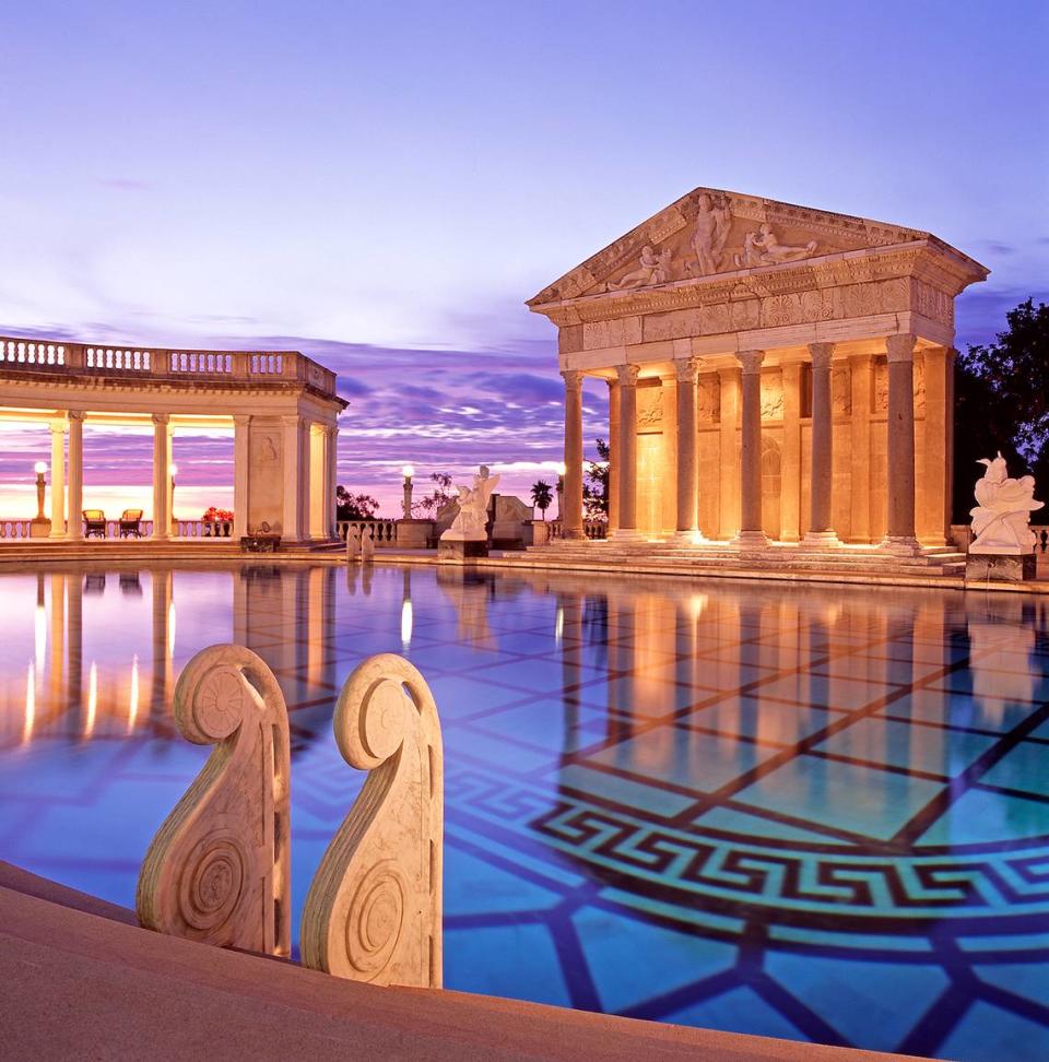 Neptune Pool at dusk.