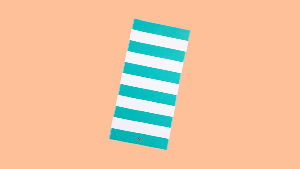 Best gifts for tweens: initialed beach towel