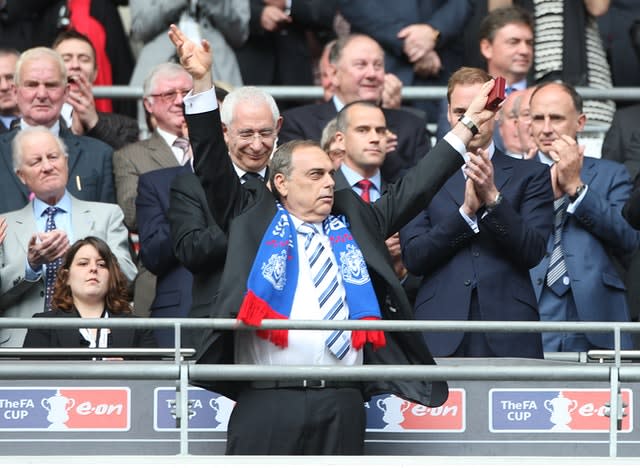 Portsmouth manager Avram Grant acknowledges the fans after collecting his runners up medal at the FA Cup final 