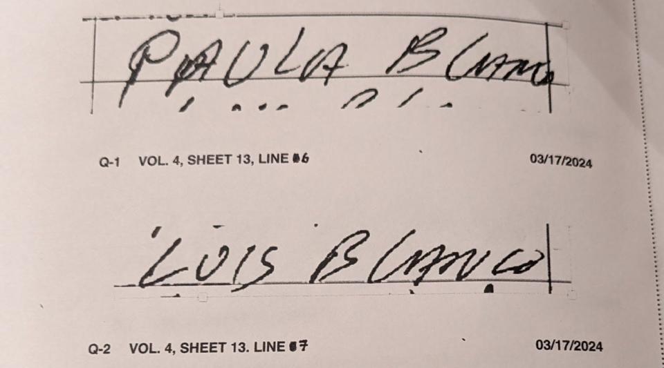 A handwriting expert testified that he believed that that the signatures of Dr. Luis Blanco, and his wife, Paula, were written by the same person. But both testified in court that they signed on their own.