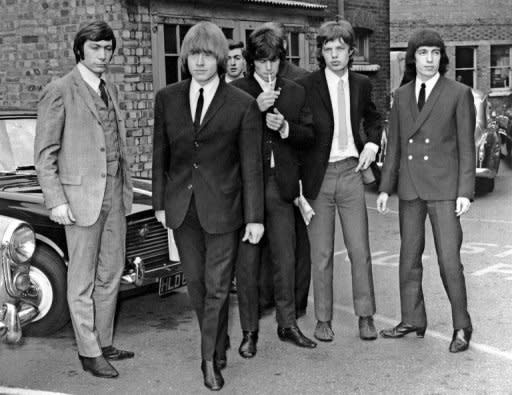 The Rolling Stones, (L-R) Charlie Watts, Brian Jones, Keith Richards, Mick Jagger and Bill Wyman in 1965. Most London shoppers rush by 165 Oxford Street without a second glance -- but it was there 50 years ago that The Rolling Stones played their first gig and changed the landscape of pop music forever