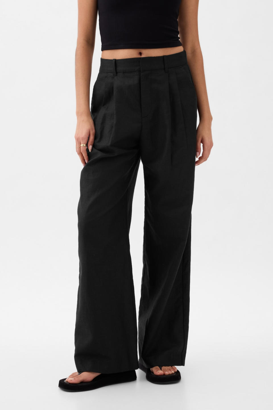 Gap 365 High Rise Linen-Cotton Trousers