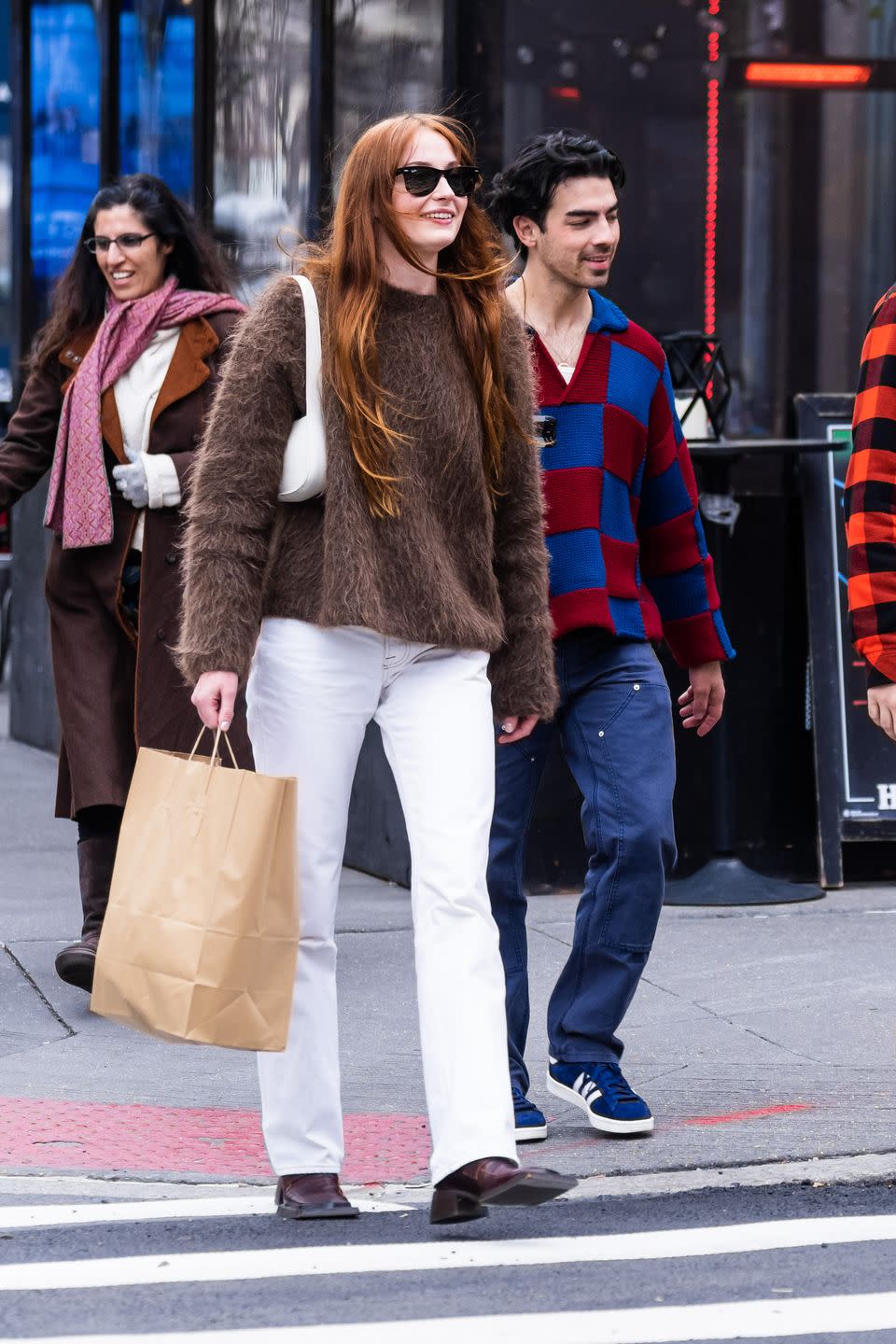 new york, new york march 27 sophie turner l and joe jonas are seen in the west village on march 27, 2023 in new york city photo by gothamgc images