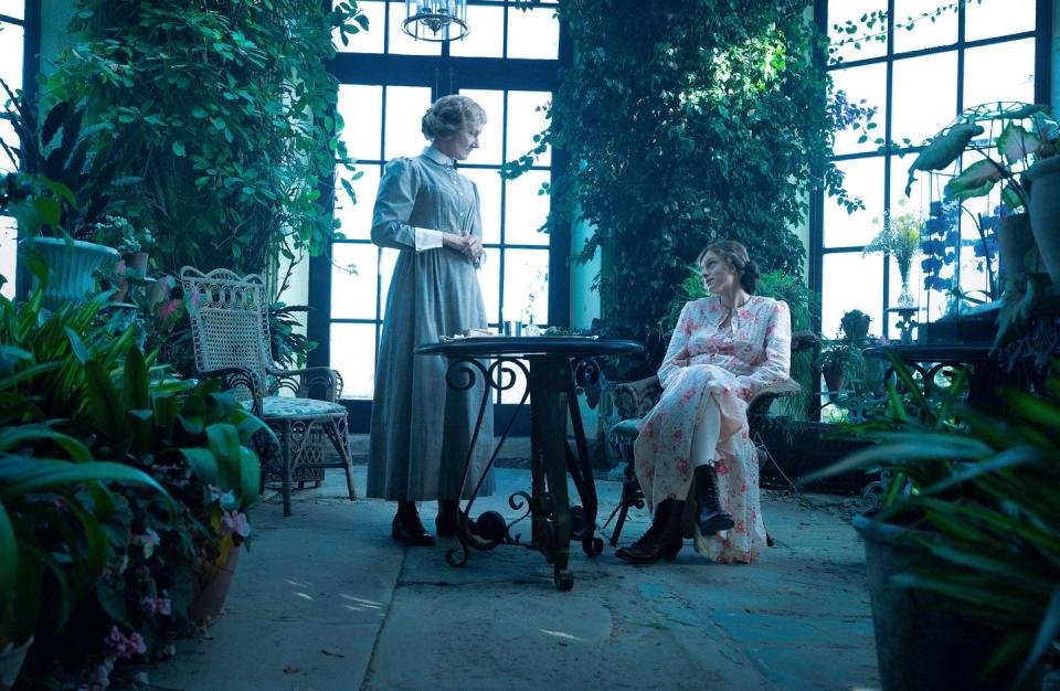 joely richardson as mrs bolton, emma corrin as lady constance