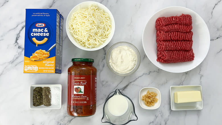 ingredients for mac and cheese lasagna