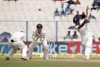 Cricket - India v New Zealand - Second Test cricket match - Eden Gardens, Kolkata - 01/10/2016. India's Wriddhiman Saha plays a shot. REUTERS/Rupak De Chowdhuri