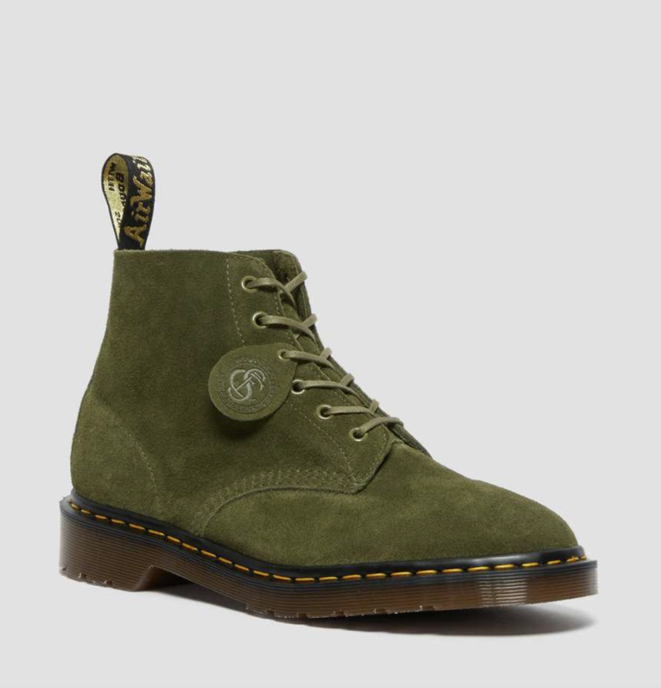 101 Suede Ankle Boots in Army Green (Photo via Dr. Martens)