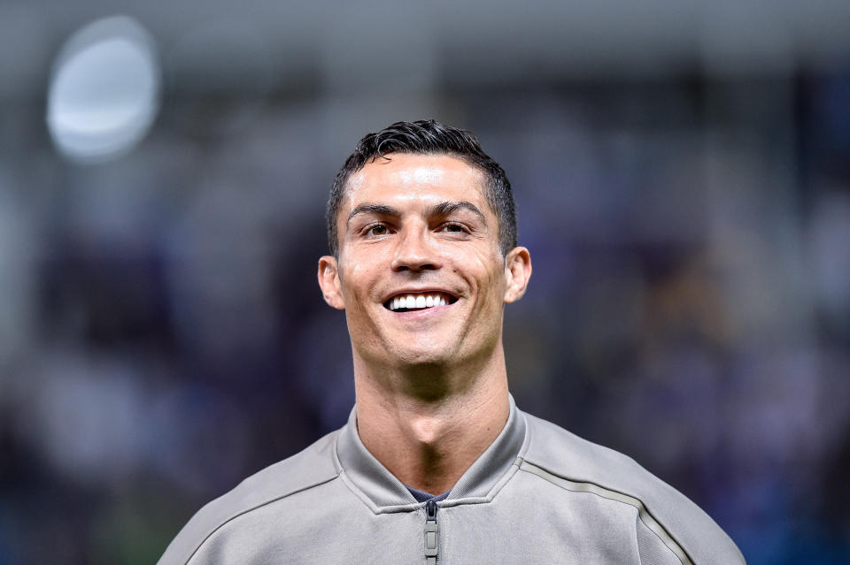 It’s no surprise to see Ronaldo smiling, given he takes home more than €500k per week