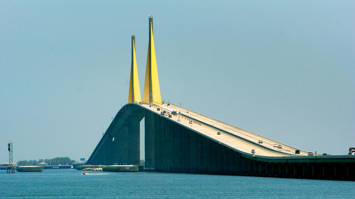 The Sunshine Skyway Bridge as seen from the south Skyway Fishing Pier in 2011.