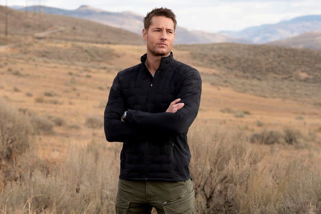 <p>Michael Courtney/CBS</p> Justin Hartley on 'Tracker'