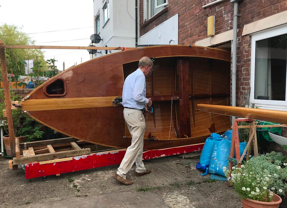 Steve Goodchild spent thirteen hours a day for the three months working to complete his wooden craft named Barnacle. (SWNS)