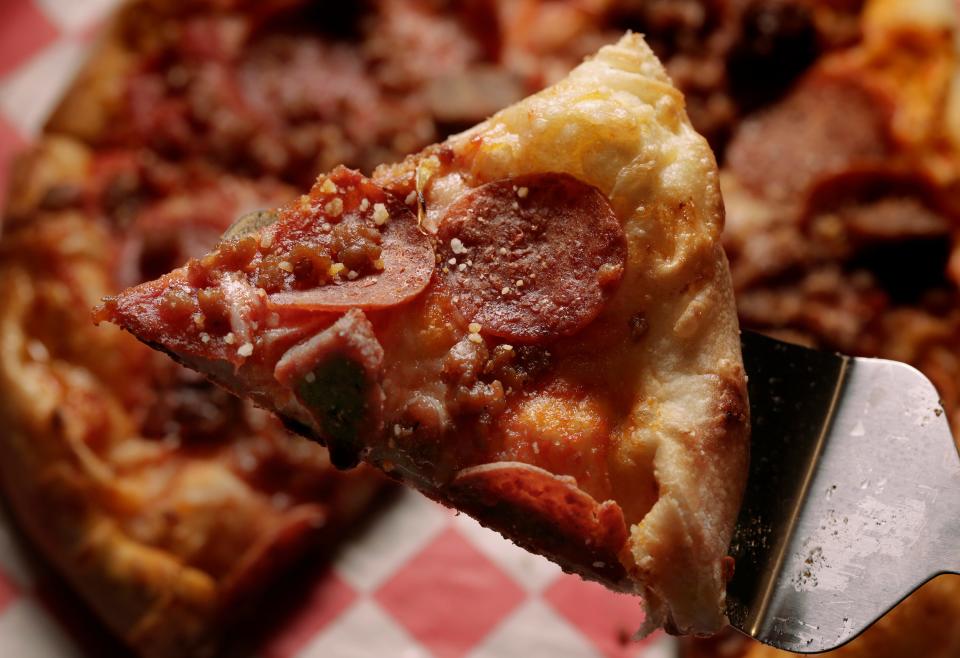 The Meat(less) Lover pizza at Wild Pie features plant-based pepperoni, sausage and Impossible meatballs.