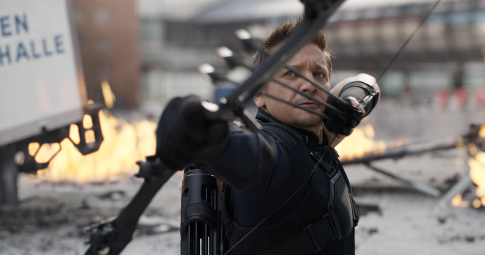 Hawkeye/Clint Barton (Jeremy Renner) in Captain America: Civil War | Film Frame/Marvel Studios